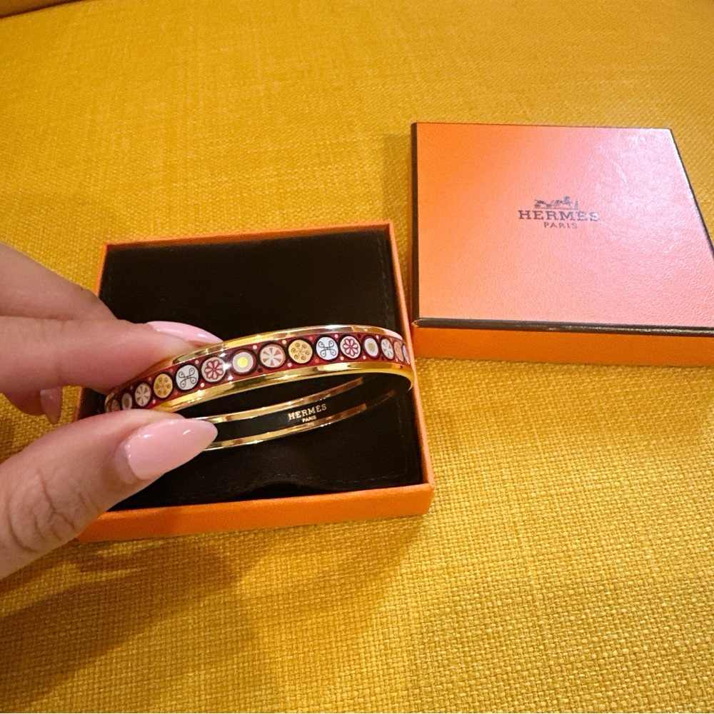Hermès Cloisonné Enamel Bangle Bracelet